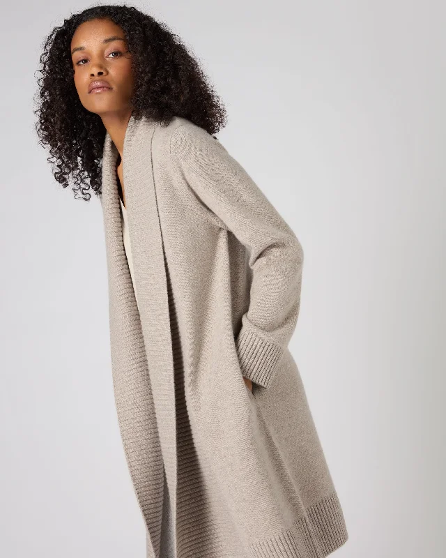 Women's Abbey Cashmere Cardigan Oatmeal Brown