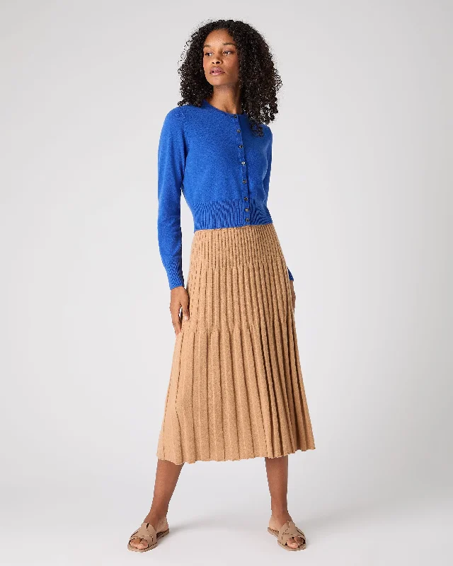 Women's Ivy Cropped Cashmere Cardigan Sonic Blue