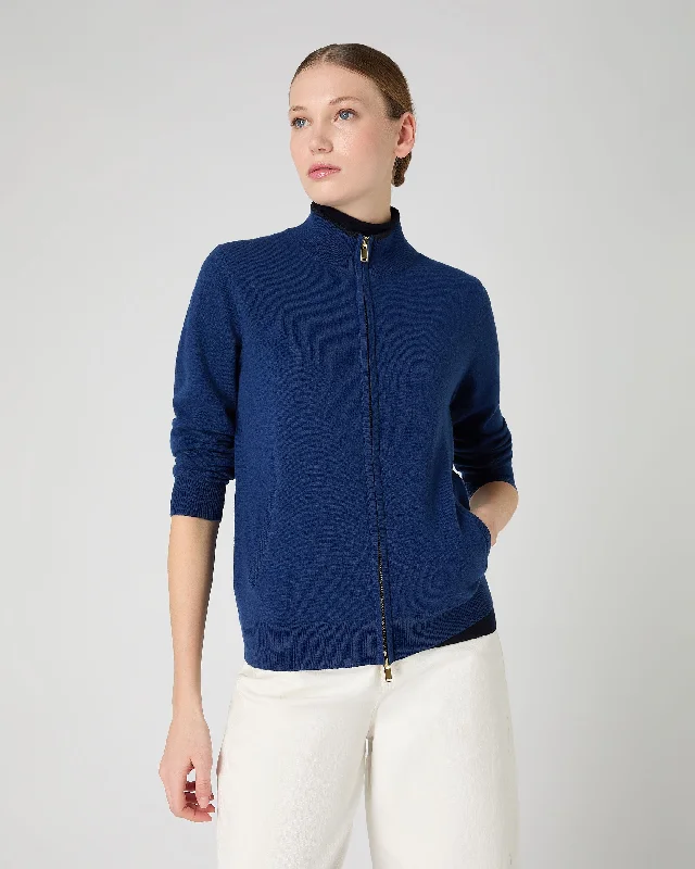 Women's Alisa Full Zip Cashmere Cardigan French Blue