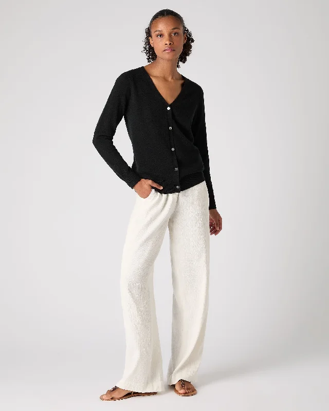 Women's Lara V Neck Cashmere Cardigan Black