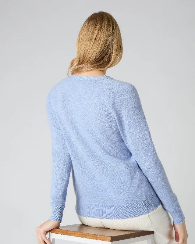 Women's Lara V Neck Cashmere Cardigan Cornflower Blue