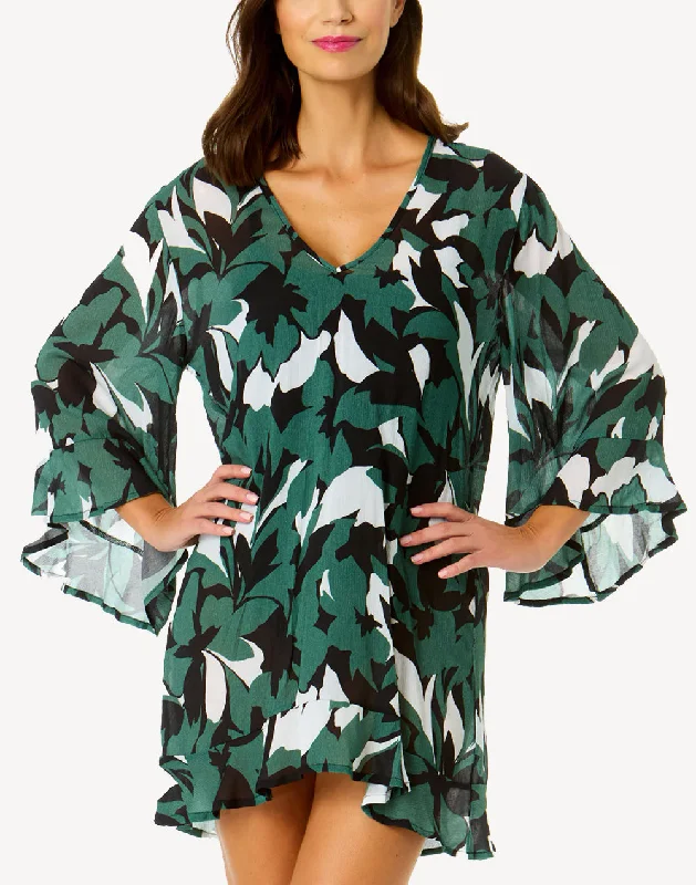 Desert Bloom V Neck Tunic Cover Up