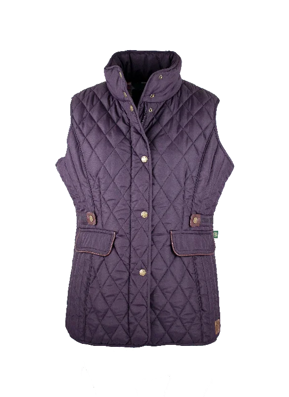 LJ001 - Ladies Maya Quilted Gilet - PLUM