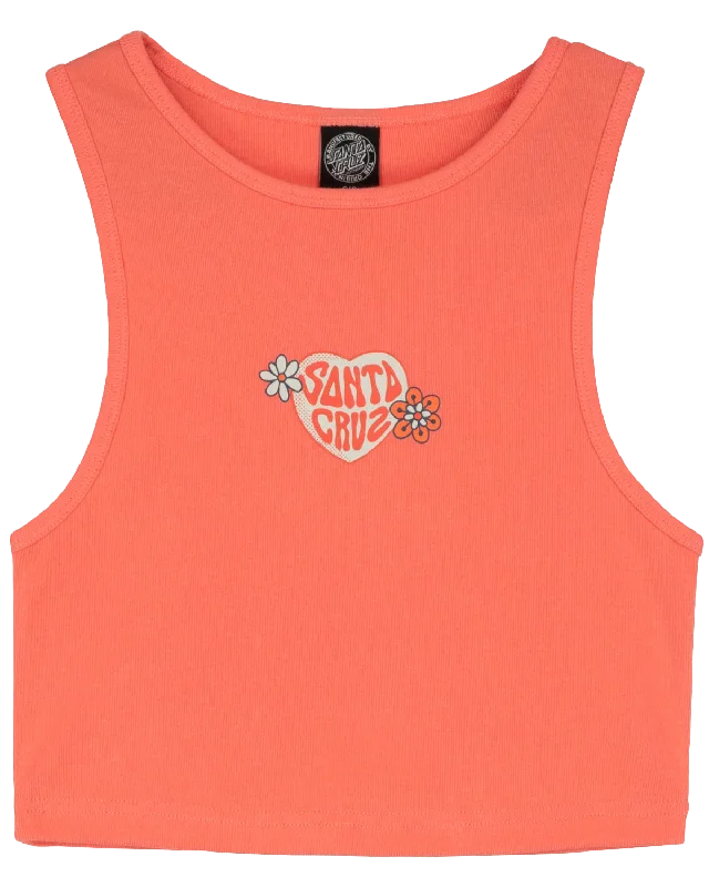 Balloon Heart Front Vest in Coral