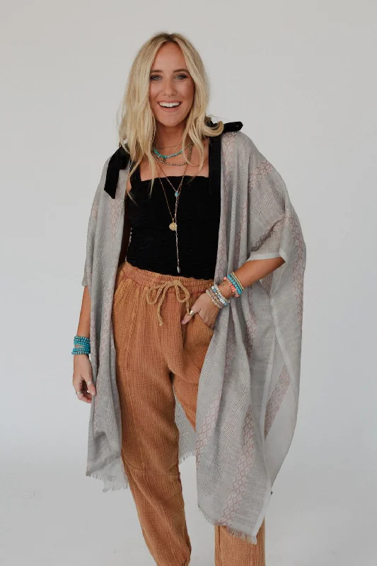 Sunny Afternoon Duster Kimono - Gray