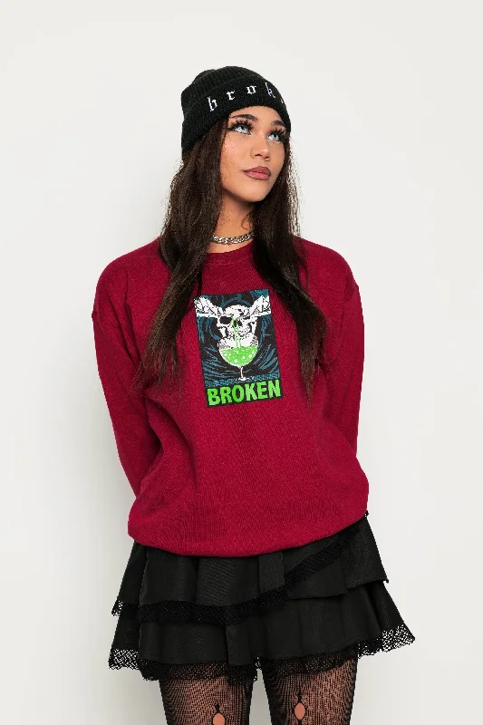 Concoction Maroon Crew Neck Sweatshirt