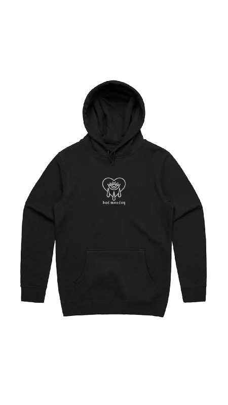 Heavy Weight AW Crying Heart Hoodie Black / Front Print