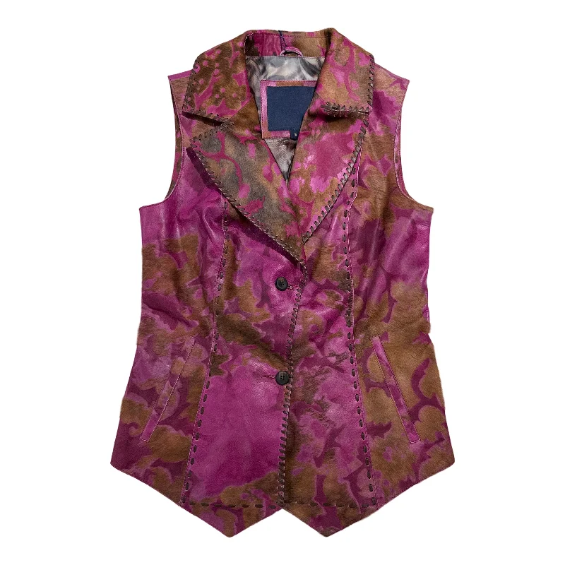 Kashani Women's Fuchsia Pink Cavallino Pony Hair Vest