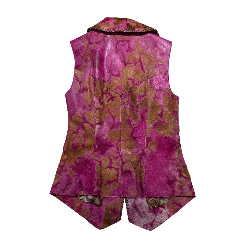 Kashani Women's Fuchsia Pink Cavallino Pony Hair Vest