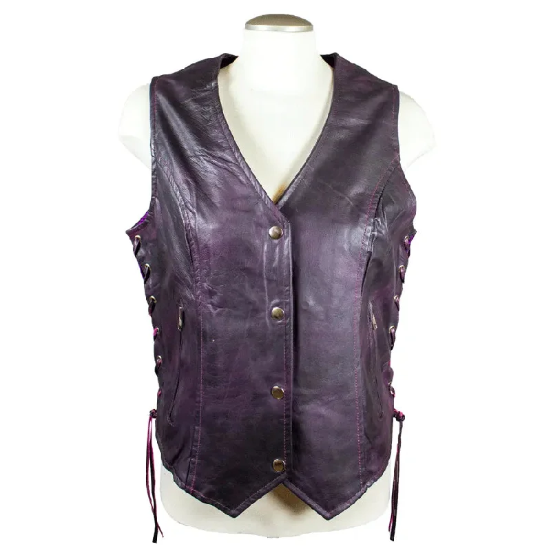 Open Road Women's Lace Side Leather Vest