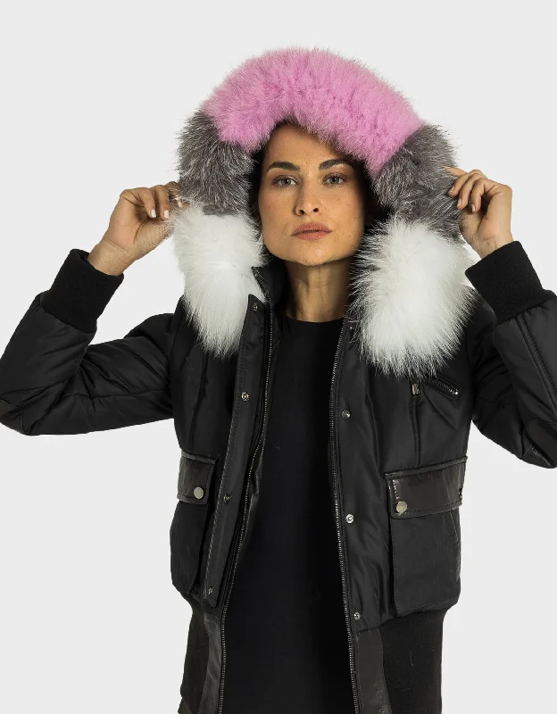 MAYA Bomber Jacket with Natural Fur