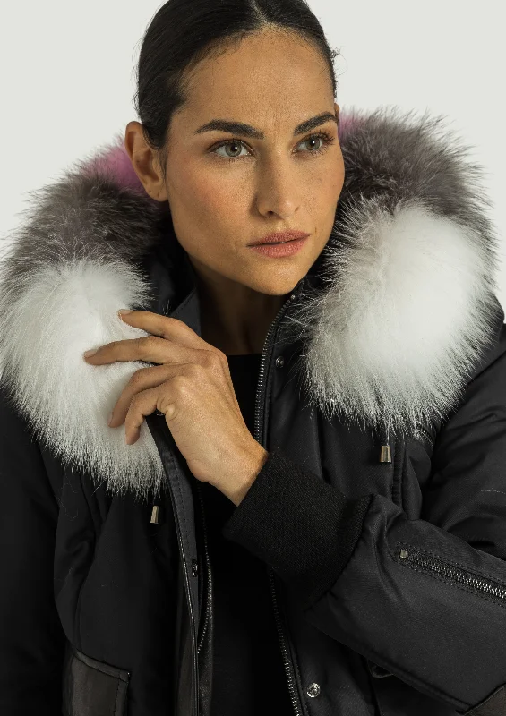 MAYA Bomber Jacket with Natural Fur