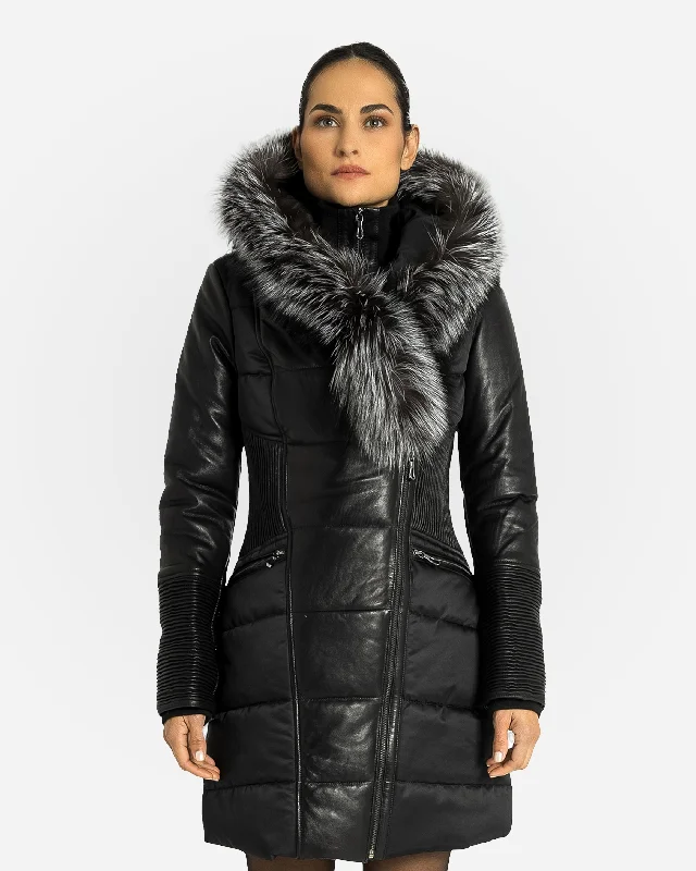 Kylie Leather Sleeve Parka