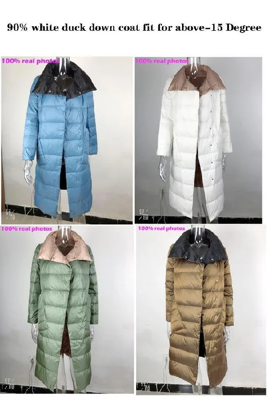 Long White Puffer Parka Coat Female Winter Down Jacket Women Padded Double Wear Snow Down Coat