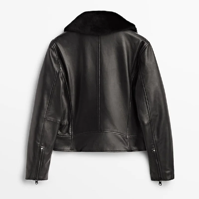 sheepskin Biker Leather Jacket