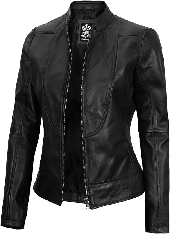 Women Leather Jacket - Real Lambskin Leather Jackets For Women - NLC