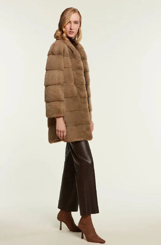 Beige mink coat