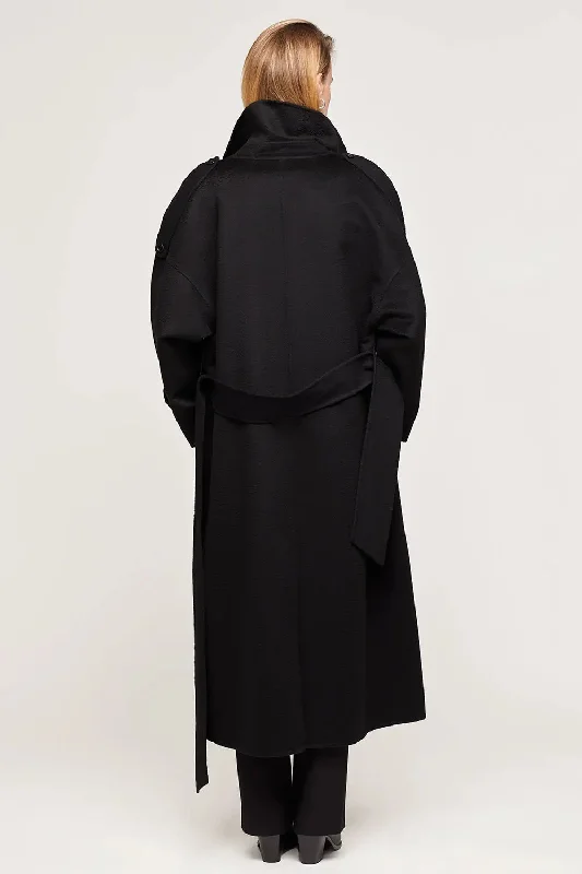 Black cashmere coat