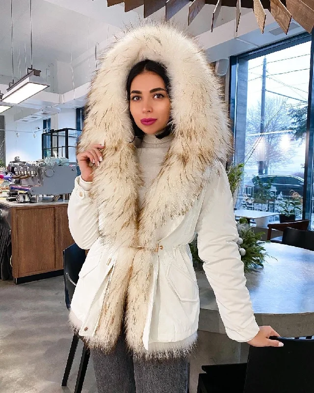 Genuine Fur Parka with Rabbit Fur Insulation