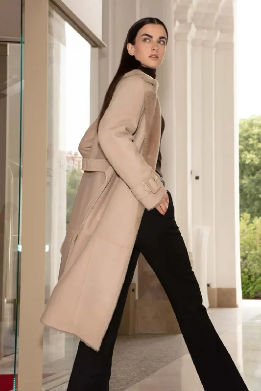 Long shearling coat womens