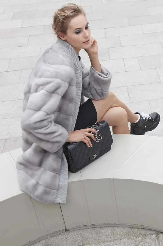 Mink coat grey