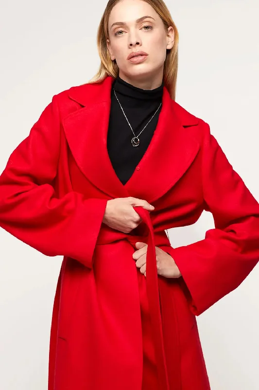 Red cashmere coat