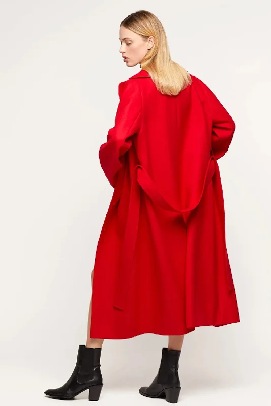 Red cashmere coat