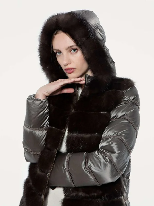 Sable jacket with hood