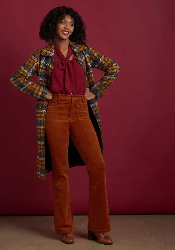 All Aboard For Corduroy Flare-Leg Pants