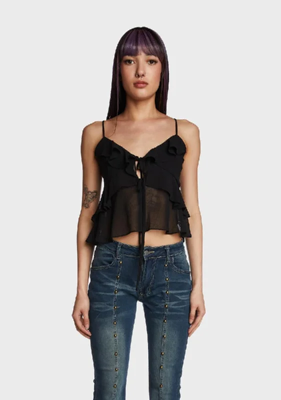 Beaming Babe Crop Top - Black