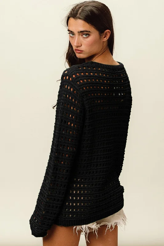 bibi-round-neck-openwork-knit-cover-up