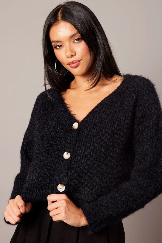 black-fluffy-knit-cardigan-v-neck-kn2548-41jb-2