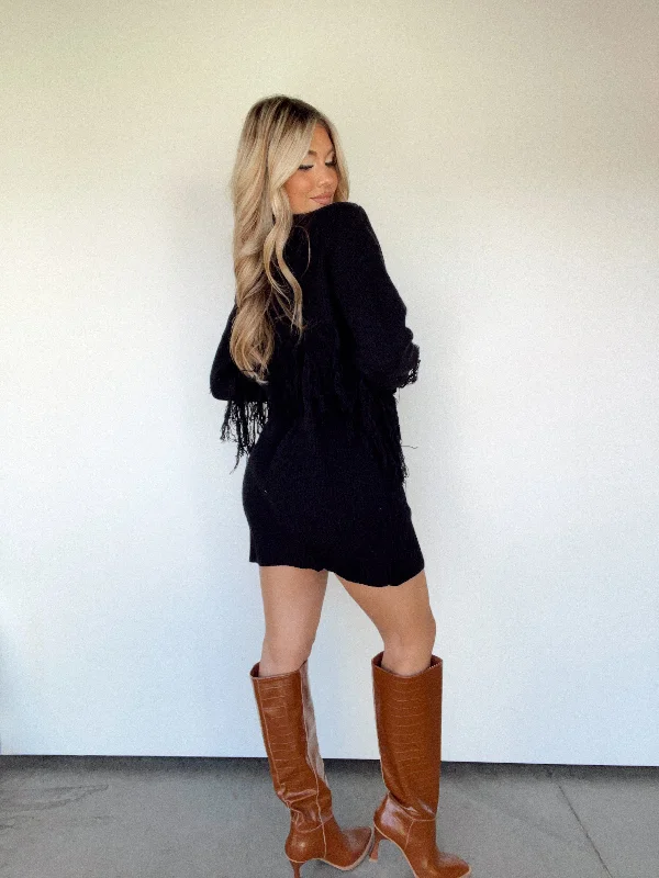 black-fringe-sweater-dress