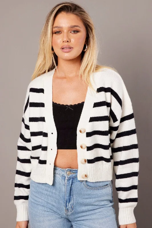 black-stripe-knit-cardigan-long-sleeve-v-neck-oversized-fit-kn2459c-41j-1