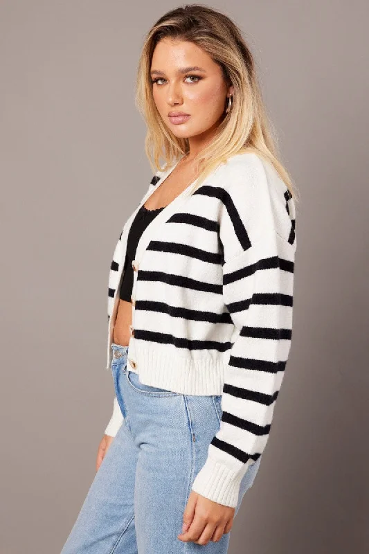 black-stripe-knit-cardigan-long-sleeve-v-neck-oversized-fit-kn2459c-41j-1