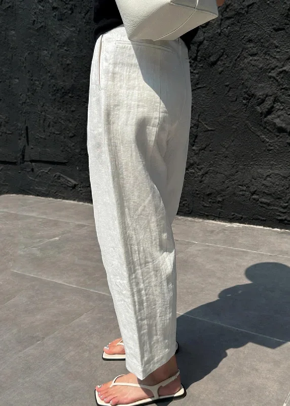 casual-white-patchwork-pockets-high-waist-linen-crop-pants-summer