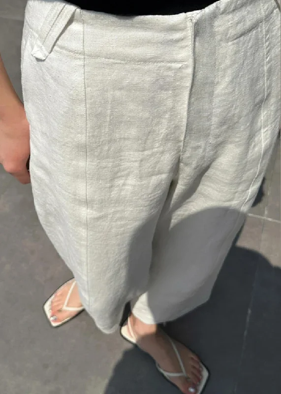 casual-white-patchwork-pockets-high-waist-linen-crop-pants-summer