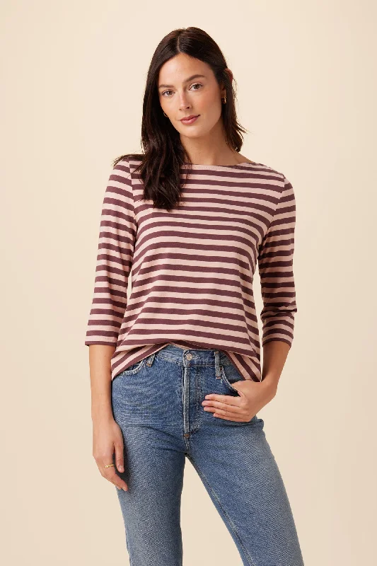 Cecelia Reverie Knit Tee - Maple Rose Stripe