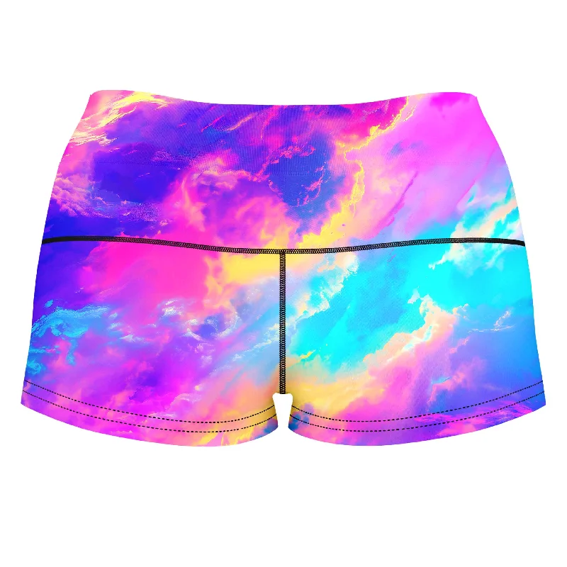 cloudopia-high-waisted-womens-shorts