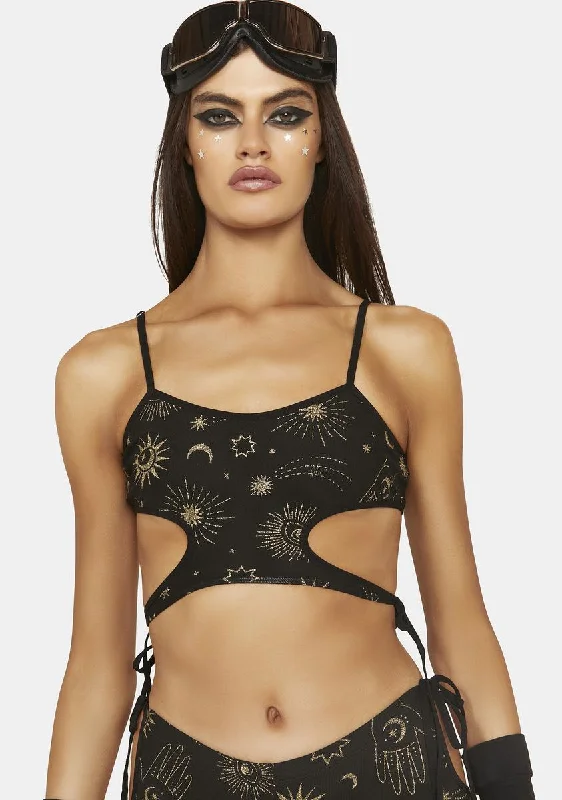 Cosmic Alchemist Mesh Crop Top