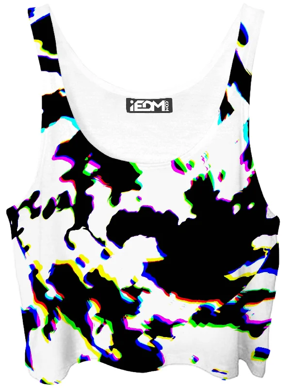 Cow Hide Print Rave Drip Crop Top