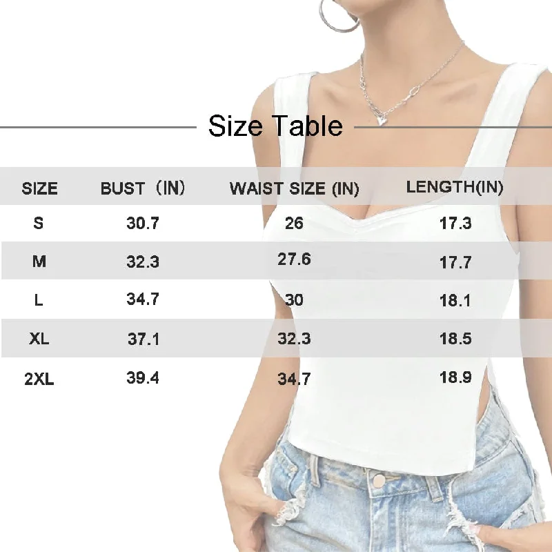 custom-face-text-ribbons-top-personalized-womens-square-neck-backless-ruched-side-split-crop-tank-tops