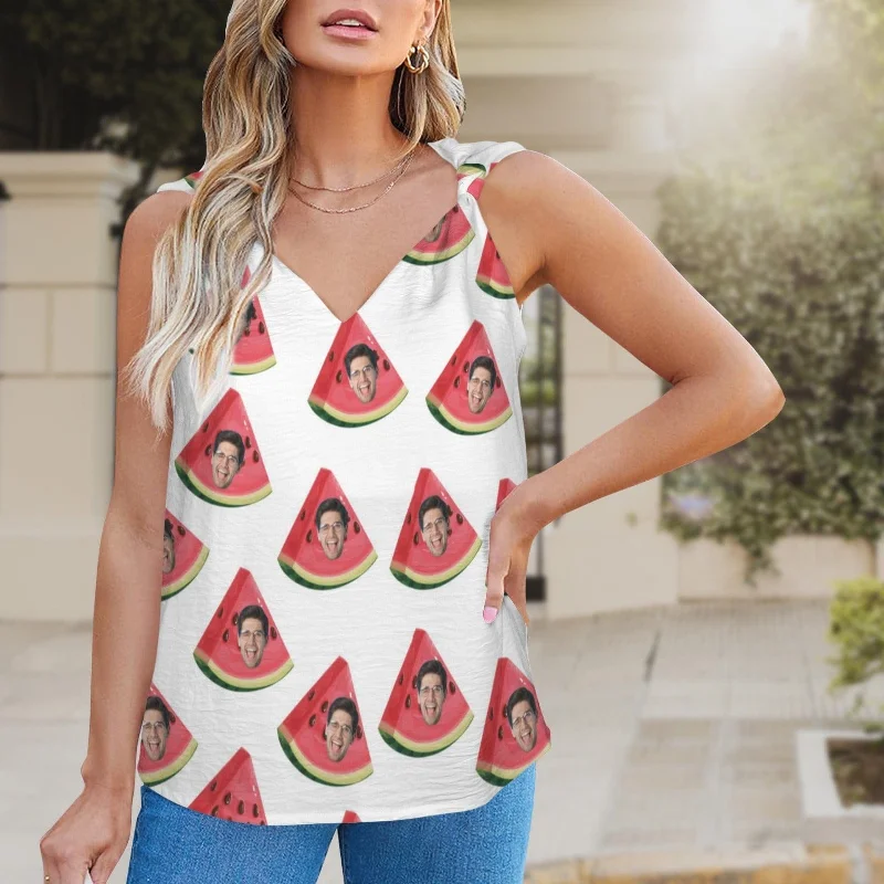 custom-face-watermelon-top-personalized-v-neck-knotted-sleeveless-tank-tops-for-women