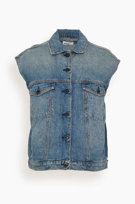 Denim Vest in Bogart