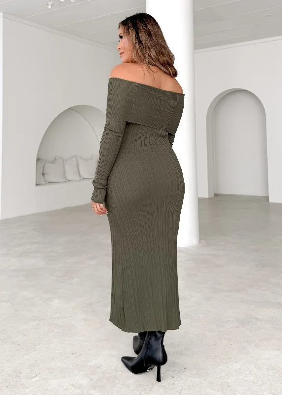 eliora-off-shoulder-knit-maxi-dress-khaki