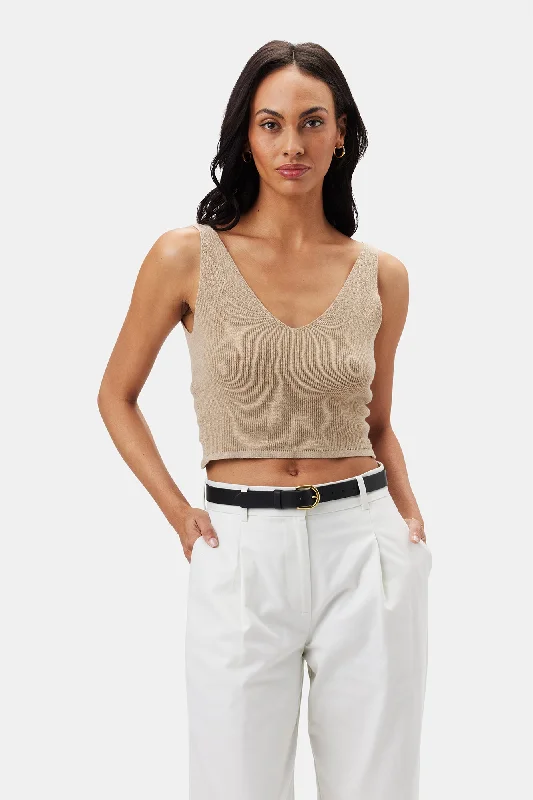 Finn Crop Tank - Light Oatmeal