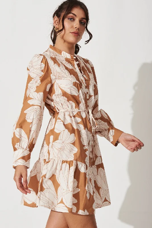 gal-dress-in-tan-with-white-floral-print-cotton