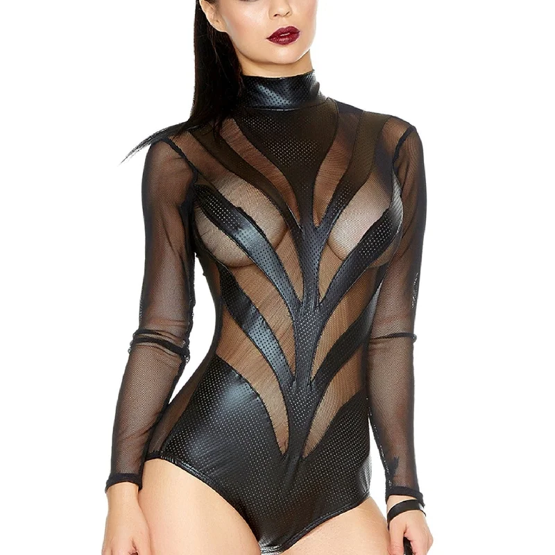 Gothic Style Wetlook x Fishnet Body