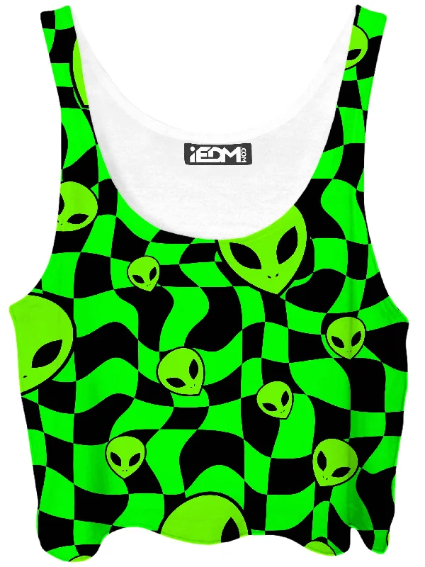 Green Aliens Crop Top