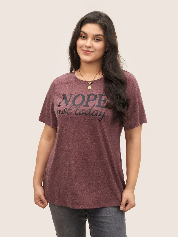 Heather Positive Slogan Crew Neck T-shirt